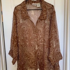 Beige and Tan Blouse